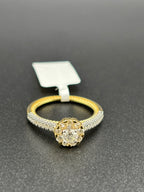 Anillo de mujer en oro 14K con diamantes naturales