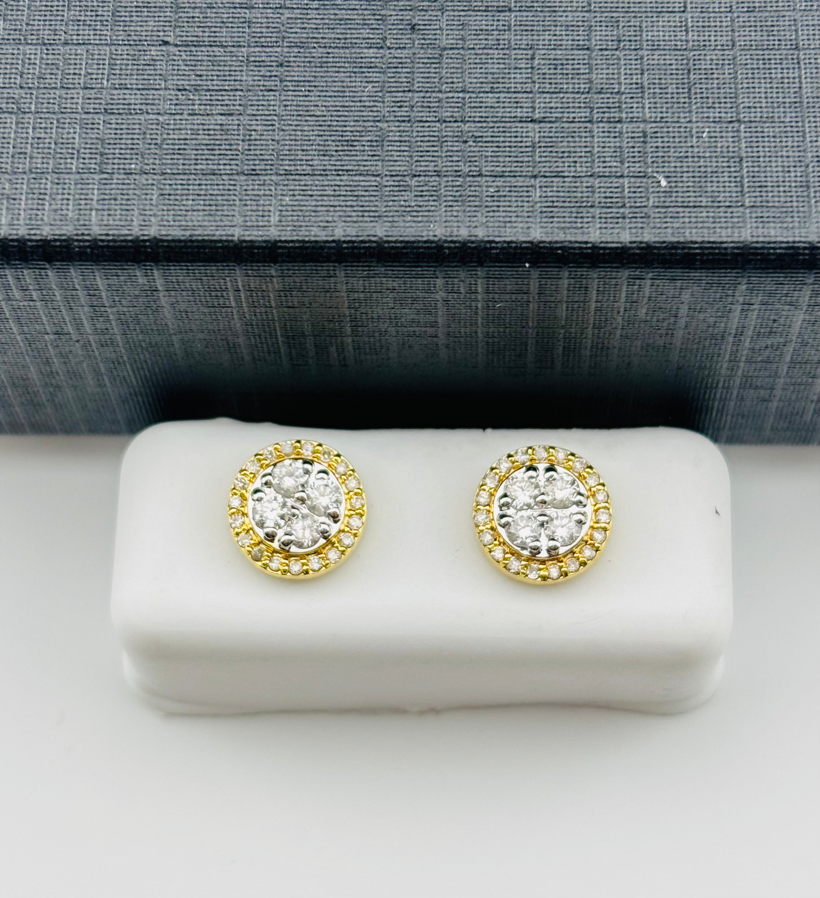 Aretes de oro 14K con diamantes naturales